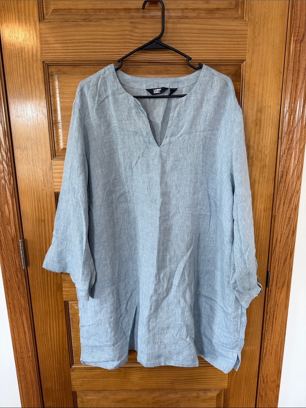 Women’s Lands’ End 100% Linen V-Neck Tunic - Size 2X